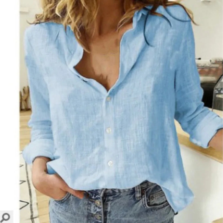 SABRINA | Cotton Long Sleeve Shirt Top