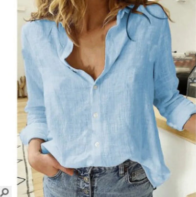 SABRINA | Cotton Long Sleeve Shirt Top