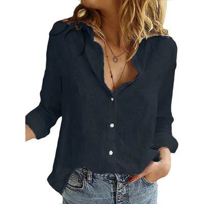 SABRINA | Cotton Long Sleeve Shirt Top