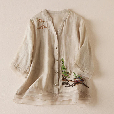 DAVINA | Embroidered Elegance Blouse
