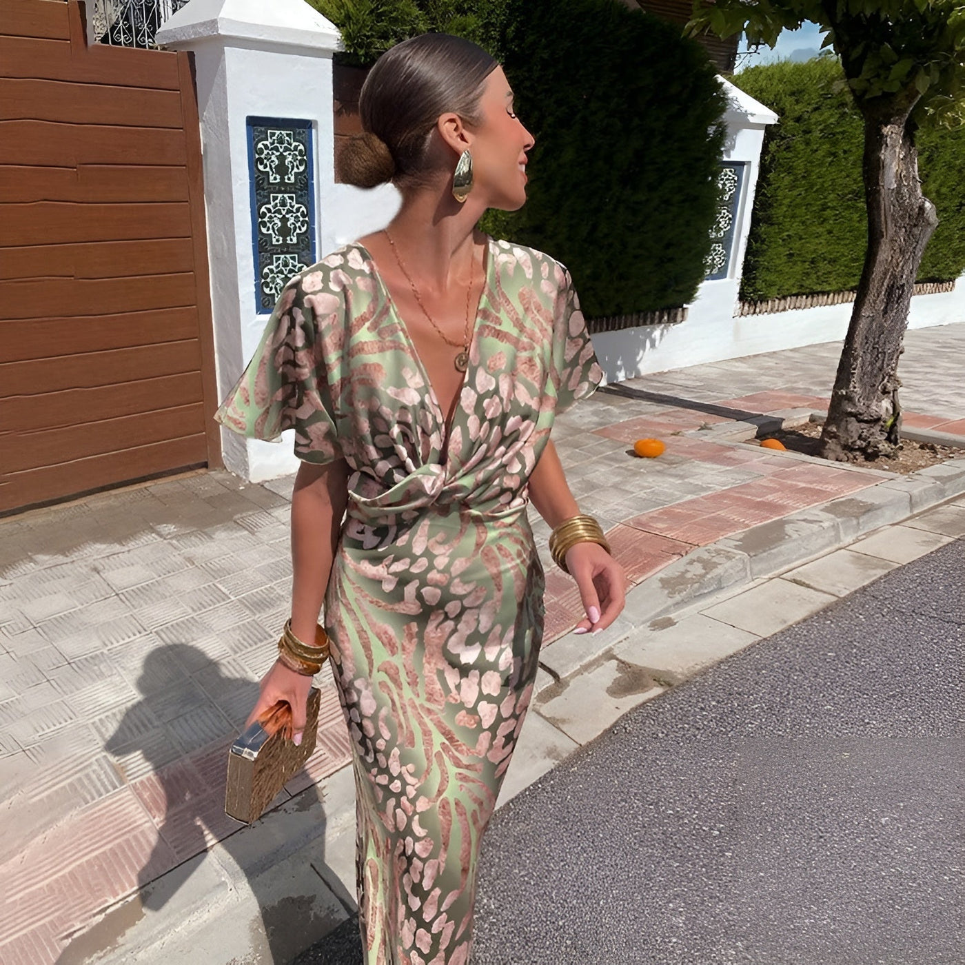 MATILDA | Long Dress with Twisted Collar