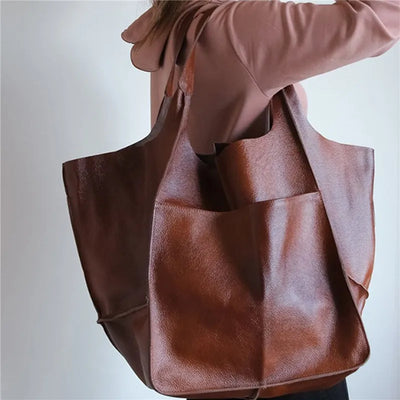 ﻿MILLY | Oversized Leather Tote Bag