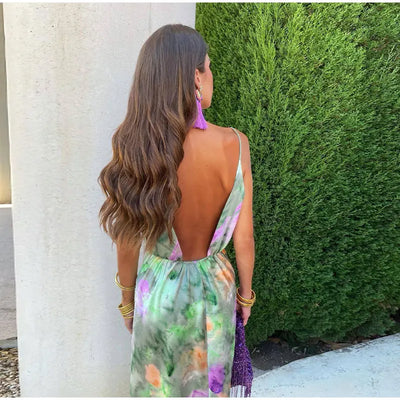 ANISTEN | Women's Halo-Dye Print Bohemian Summer Long Dress