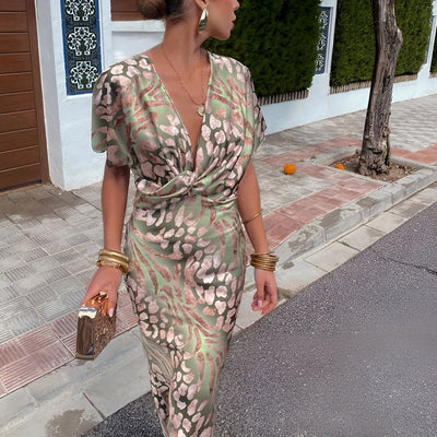 MATILDA | Long Dress with Twisted Collar