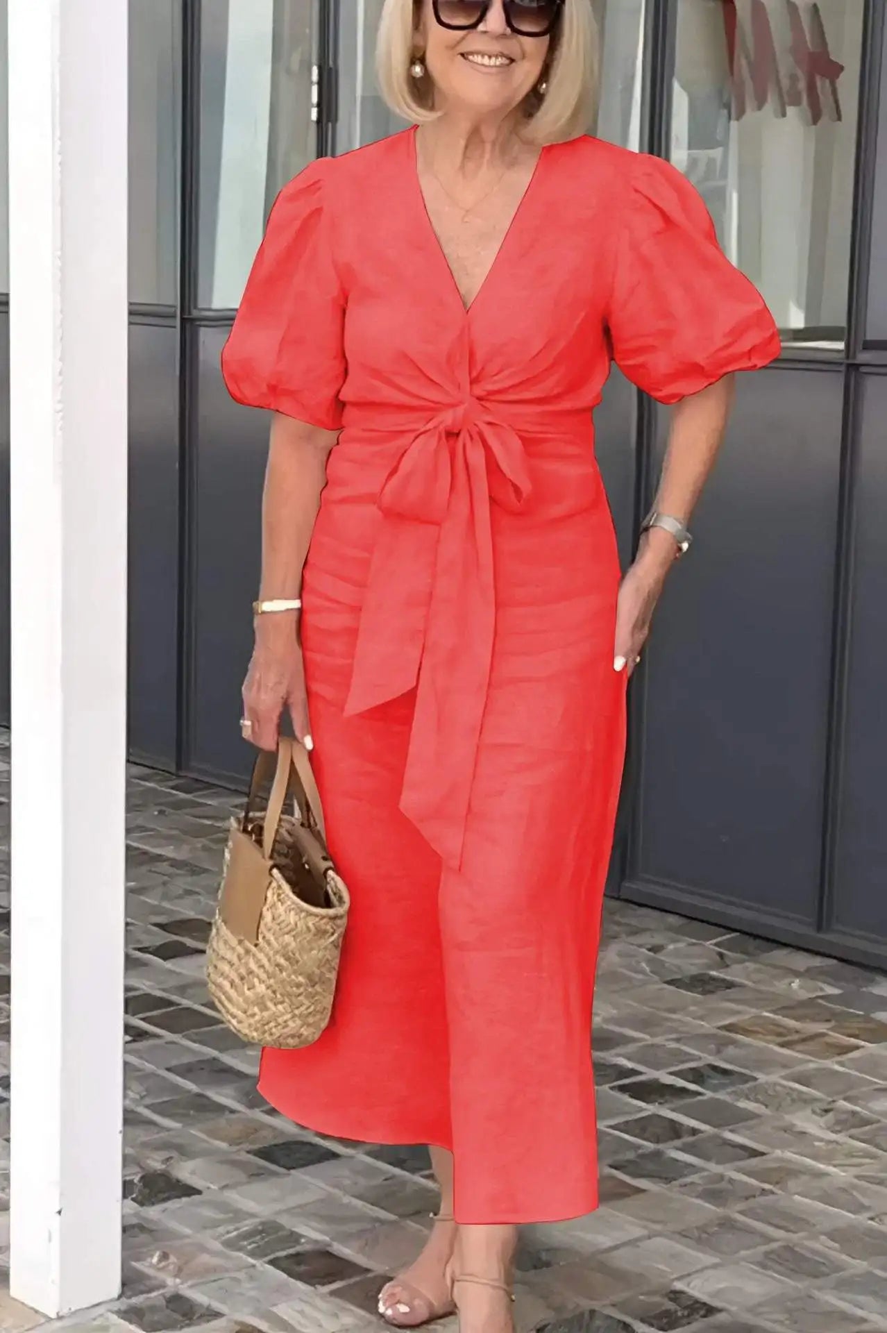 JODI | Loose V-neck Midi Dress