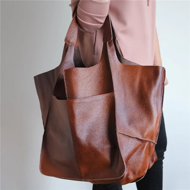 ﻿MILLY | Oversized Leather Tote Bag