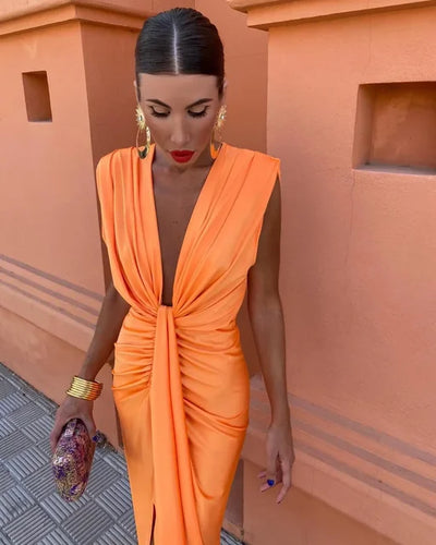 MORIAH | Women's Long Pleated Dress