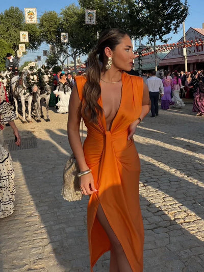 MORIAH | Women's Long Pleated Dress
