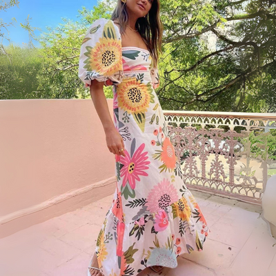 CAROLA | Maxi dress with floral print