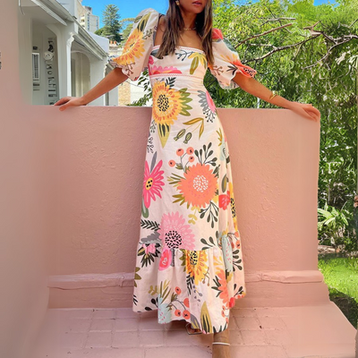 CAROLA | Maxi dress with floral print