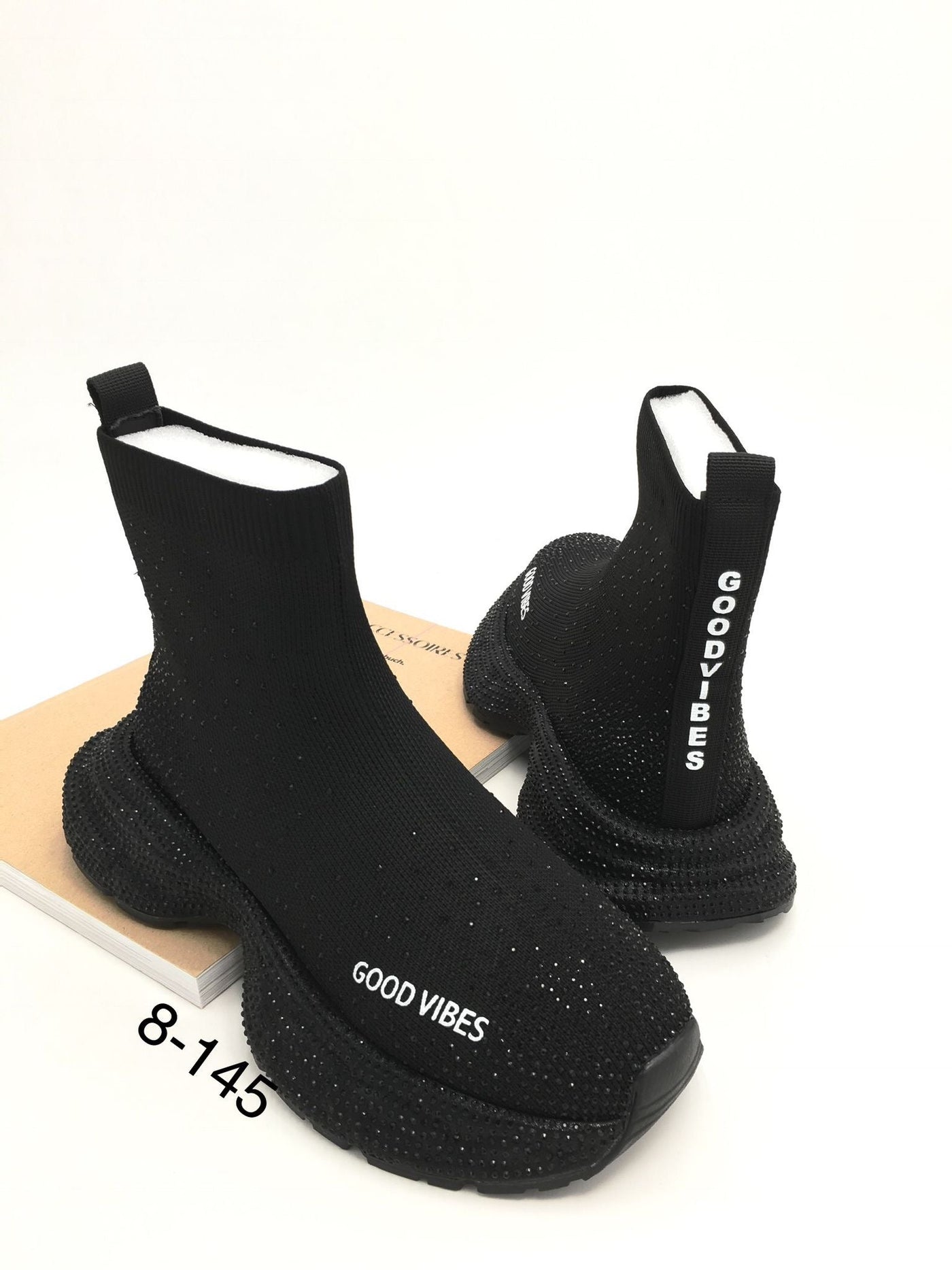 VIBES | Black Sock-Sneaker