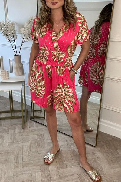 LEILA | Leafy Print Romper