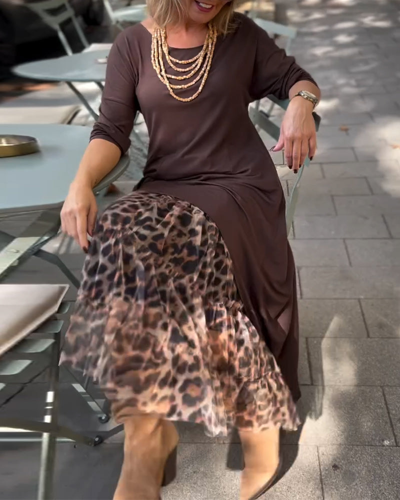 RAFFAELLA | Asymmetrical Long Sleeve Dress with Tulle Effect Skirt for a Chic and Unique Look