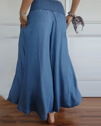 MAYA | Flowy Wide-Leg Pants with Smocked Waist