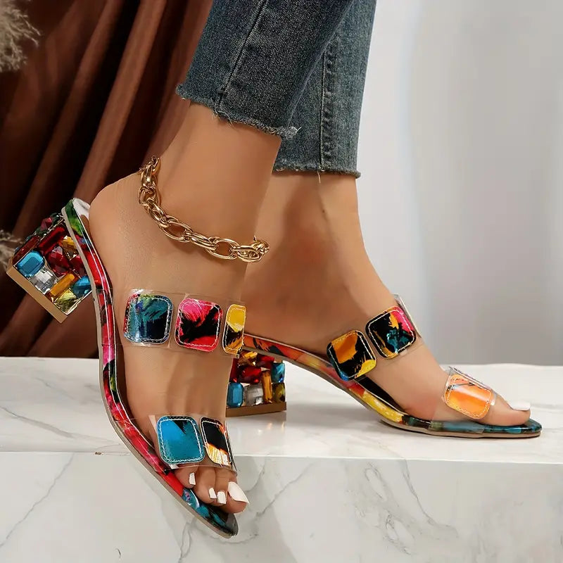 CHIARA |  Colorful Sandals with Double Strap