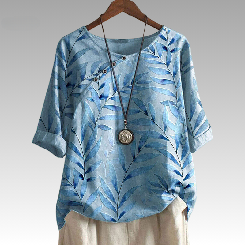 LARISA | Nature-Inspired Button Detail Top
