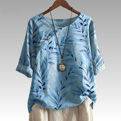 LARISA | Nature-Inspired Button Detail Top