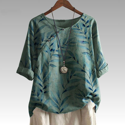 LARISA | Nature-Inspired Button Detail Top
