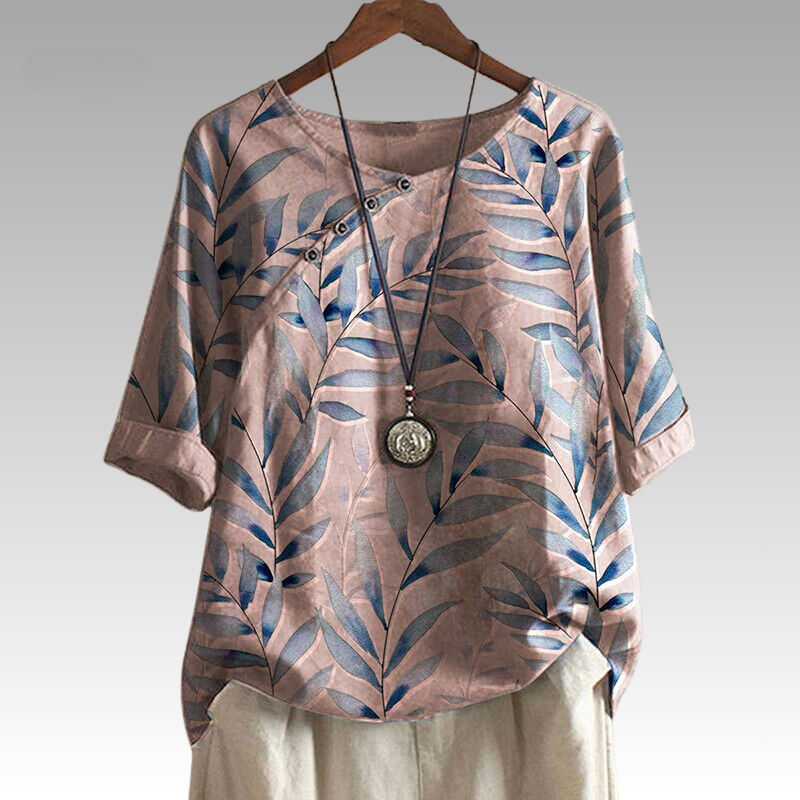 LARISA | Nature-Inspired Button Detail Top