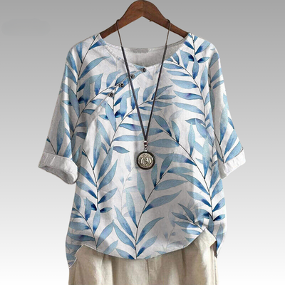 LARISA | Nature-Inspired Button Detail Top