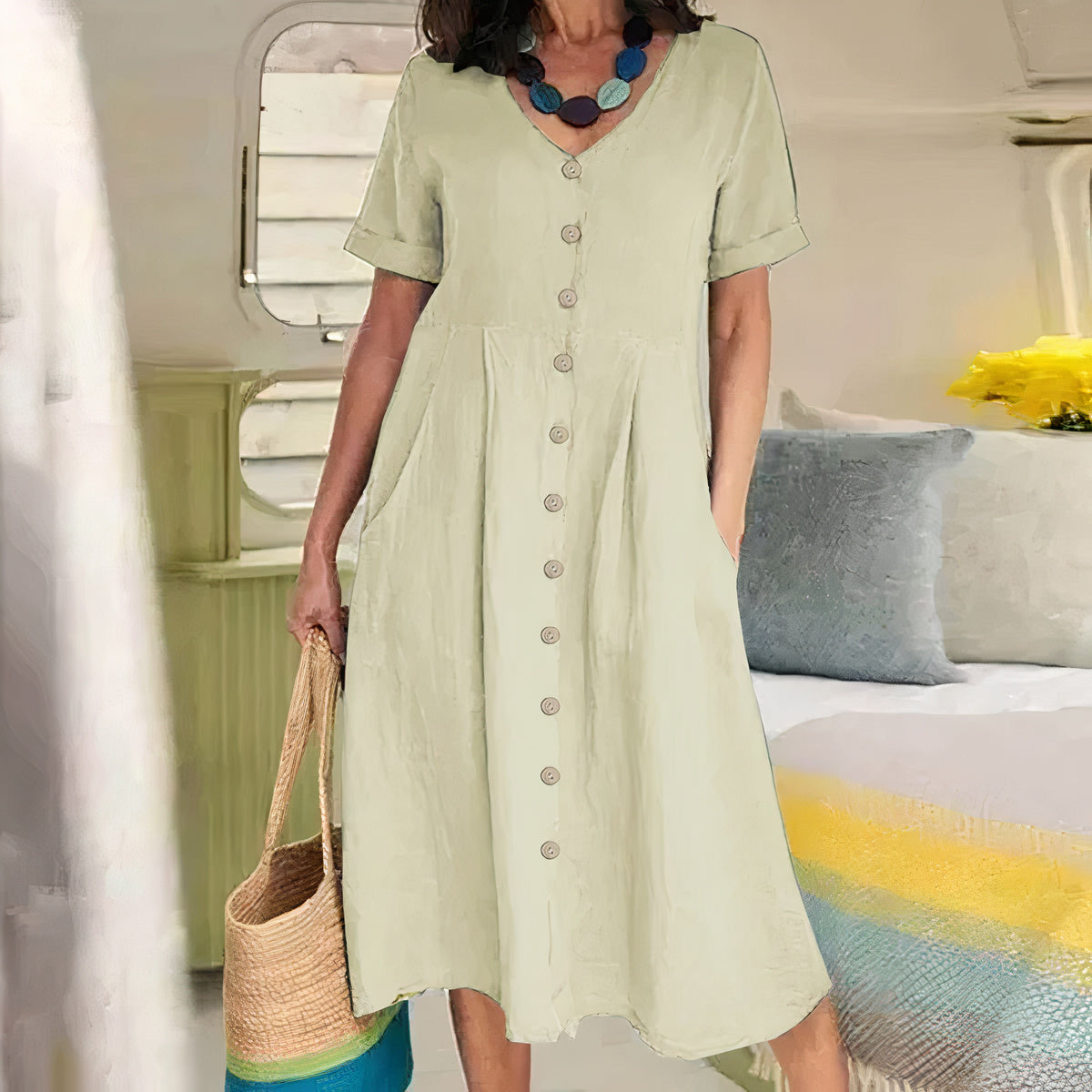 YASMIN | Effortless Button Dress