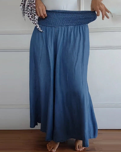 MAYA | Flowy Wide-Leg Pants with Smocked Waist