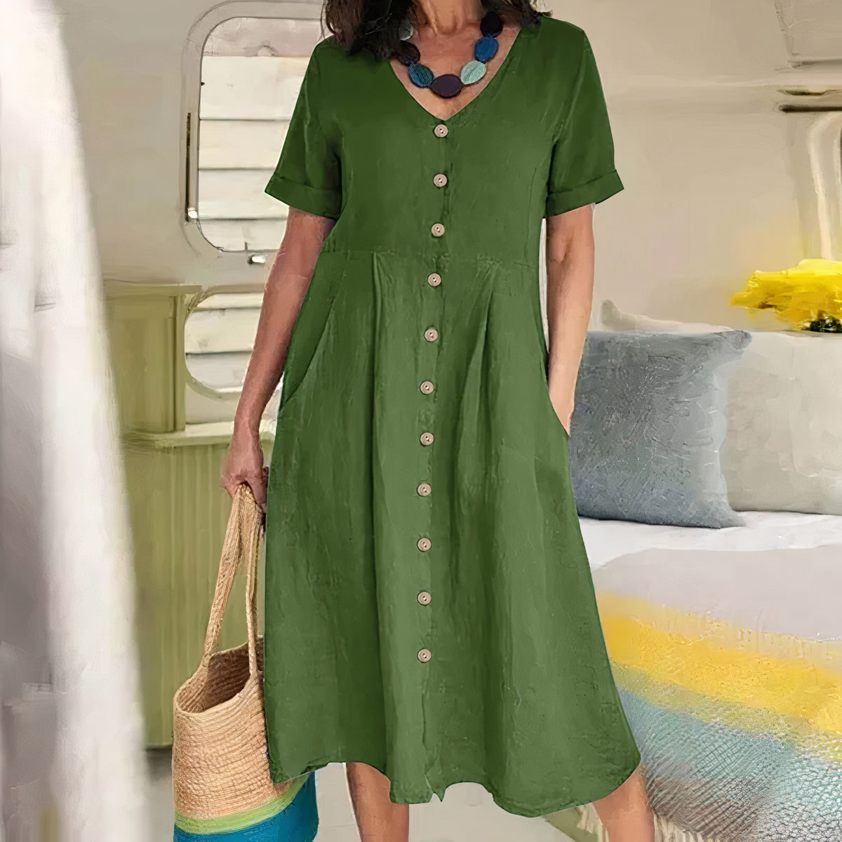 YASMIN | Effortless Button Dress