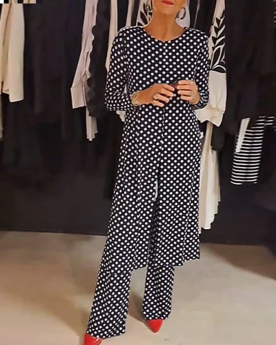 LILIANA | Polka Dot Print Two-Piece Set for Effortless Elegance and Versatile Summer Looks