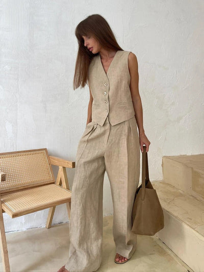 POLLY | Cotton waistcoat and trousers - Two-piece set
